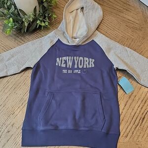Market & Spruce Gray and Navy New York Big Apple Hoodie Size S NWT